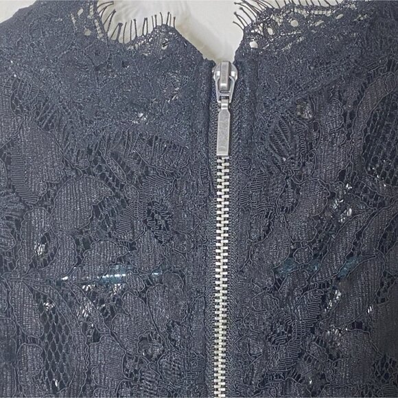 Zara Trafaluc Crop Top Women Sz S Embroidered Lace Zip Up Sleeveless Tank Blouse - Picture 7 of 9